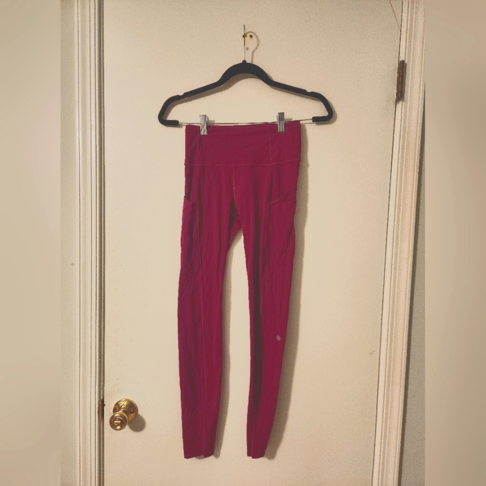 Lululemon High Rise Leggings, size 2, pink purple